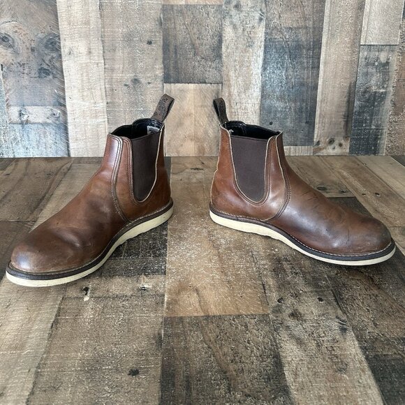 Red Wing 3190 Heritage Chelsea Amber Harness Leather Work Boots Mens 10.5 D - Picture 10 of 12